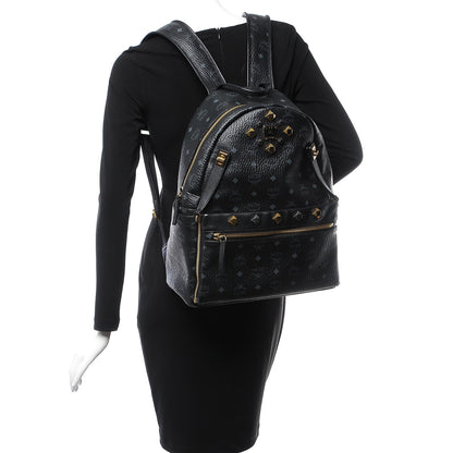 MCM Visetos Medium Studded Dual Stark Backpack Black 2 of 9