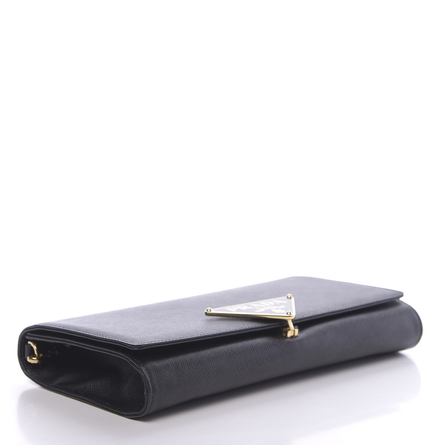 Prada Saffiano Chain Wallet Black 4 of 9