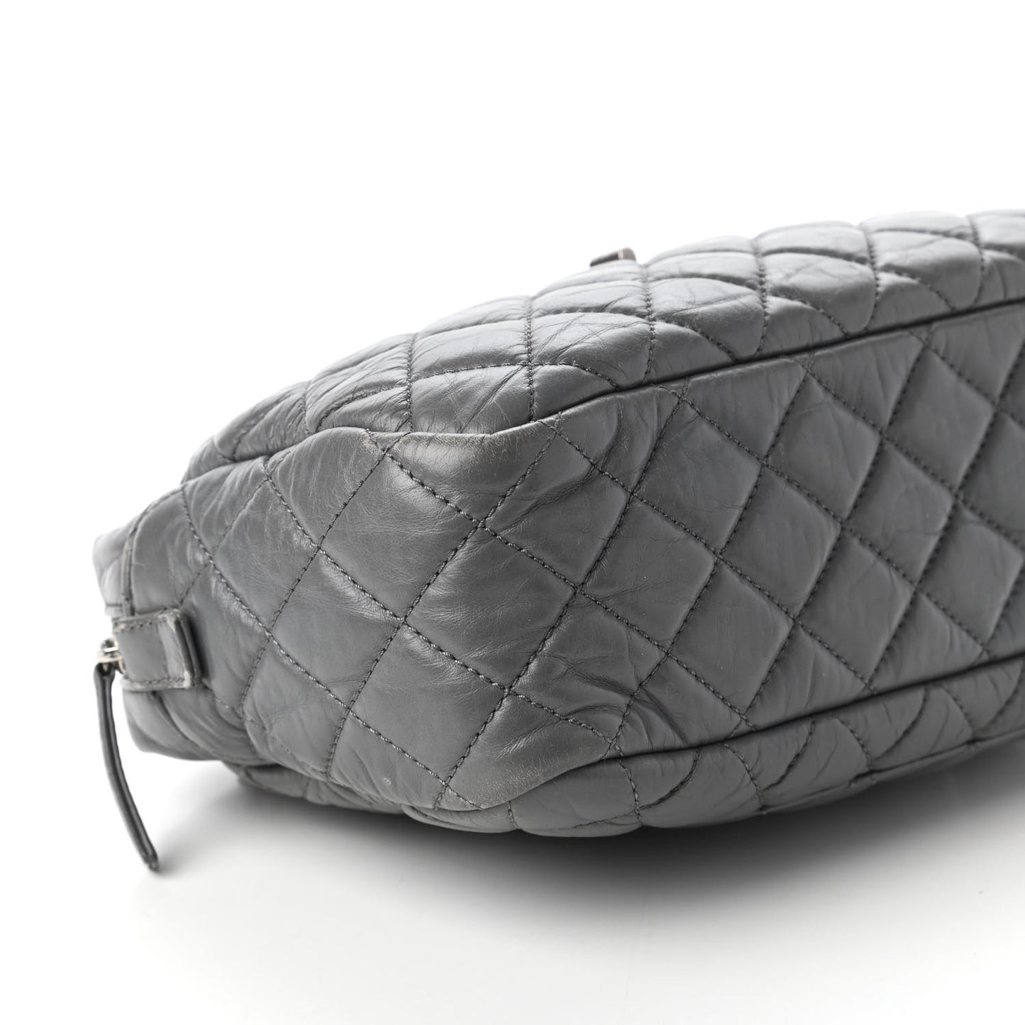 Aged Calfskin Quilted Medium Reissue Camera Case Grey