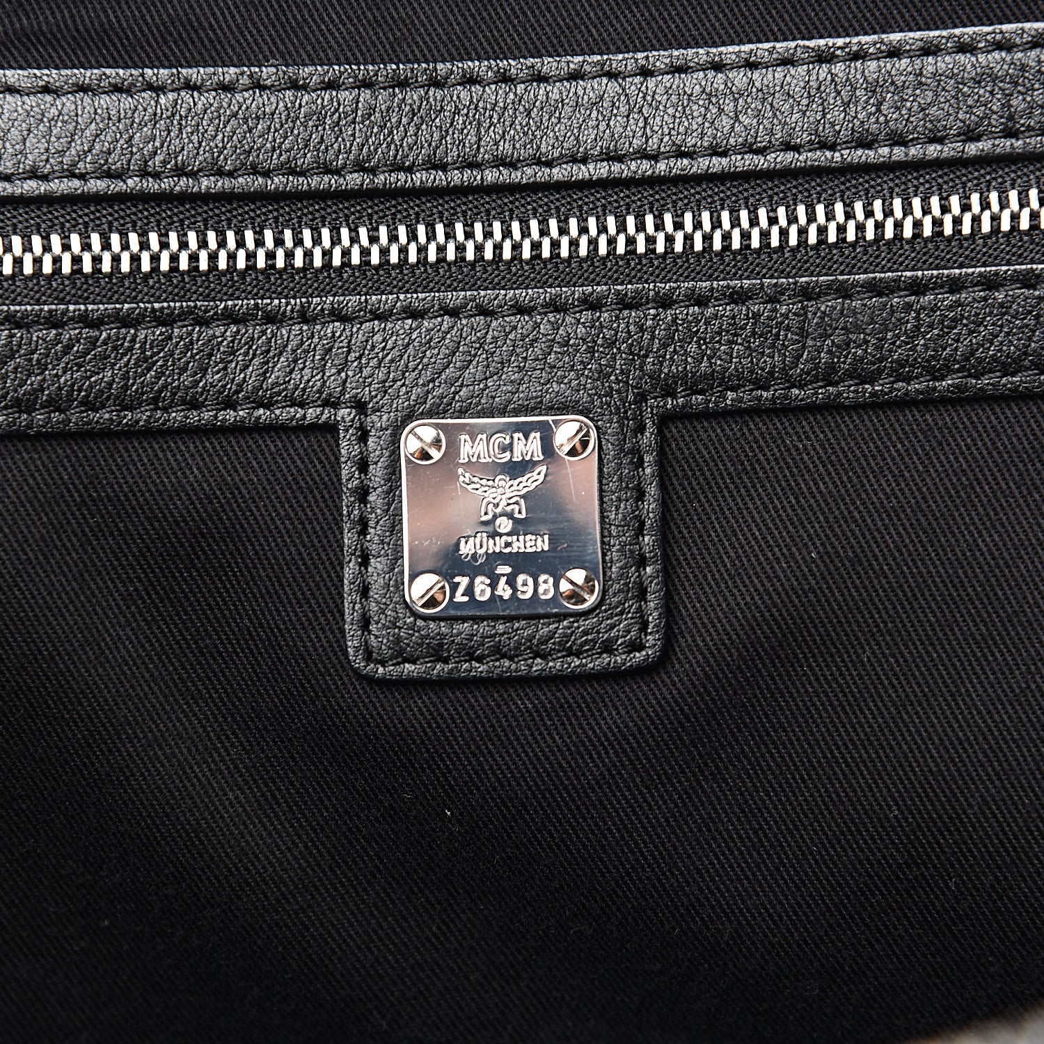 MCM Calfskin Ottomar Monogram Medium Klara Shopper Tote Black 5 of 12
