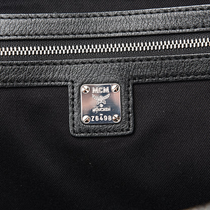 MCM Calfskin Ottomar Monogram Medium Klara Shopper Tote Black 5 of 12