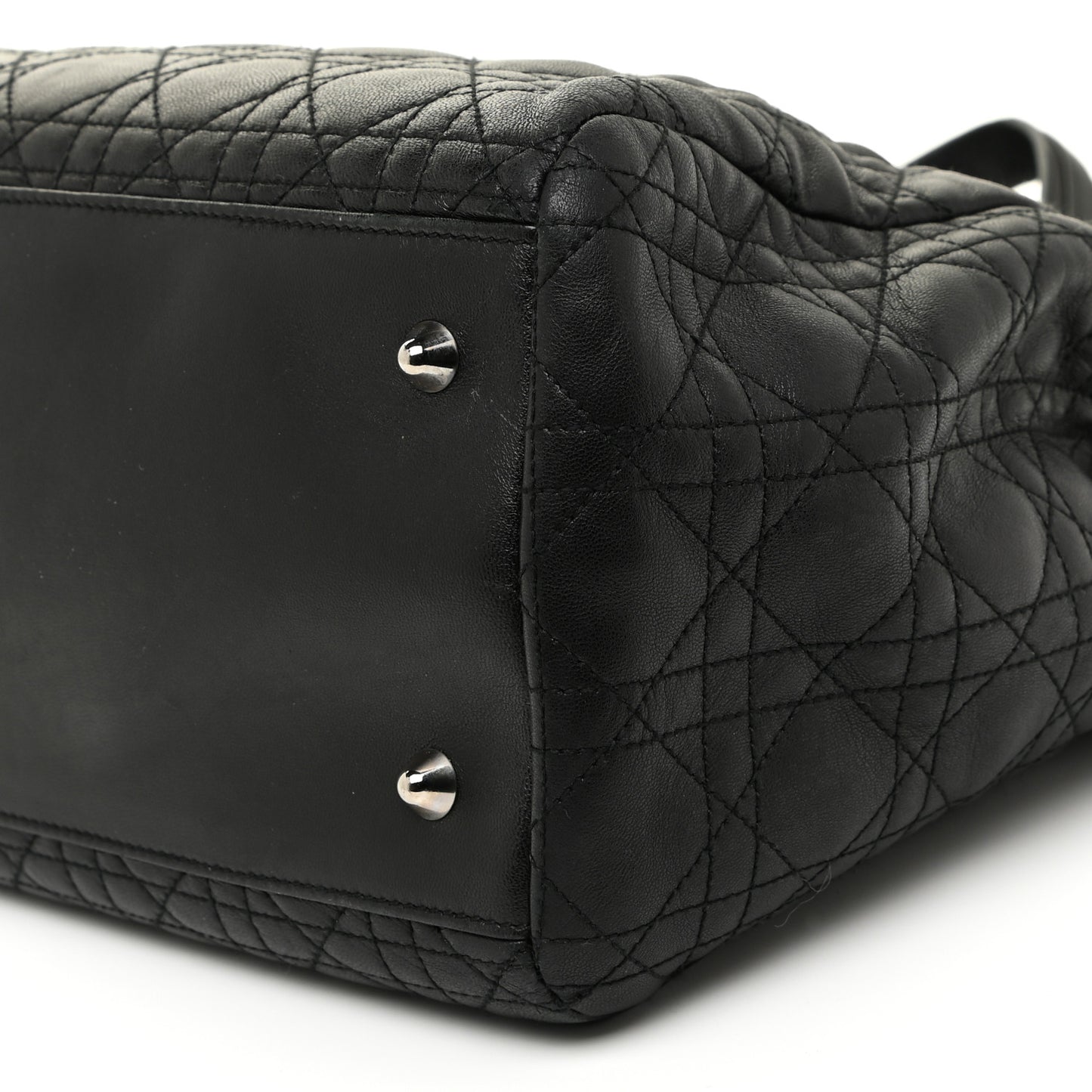 Lambskin Cannage Large Dior Soft Shopping Tote Black