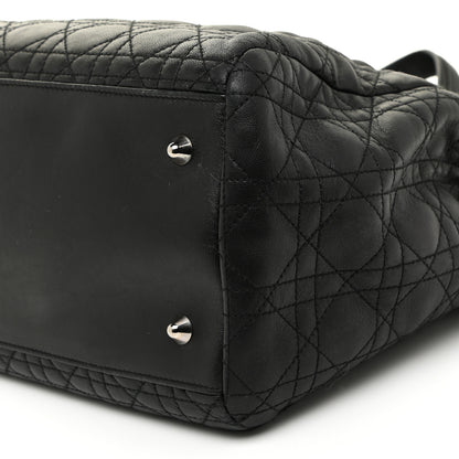 Christian Dior Lambskin Cannage Large Dior Soft Shopping Tote Black 10 of 22