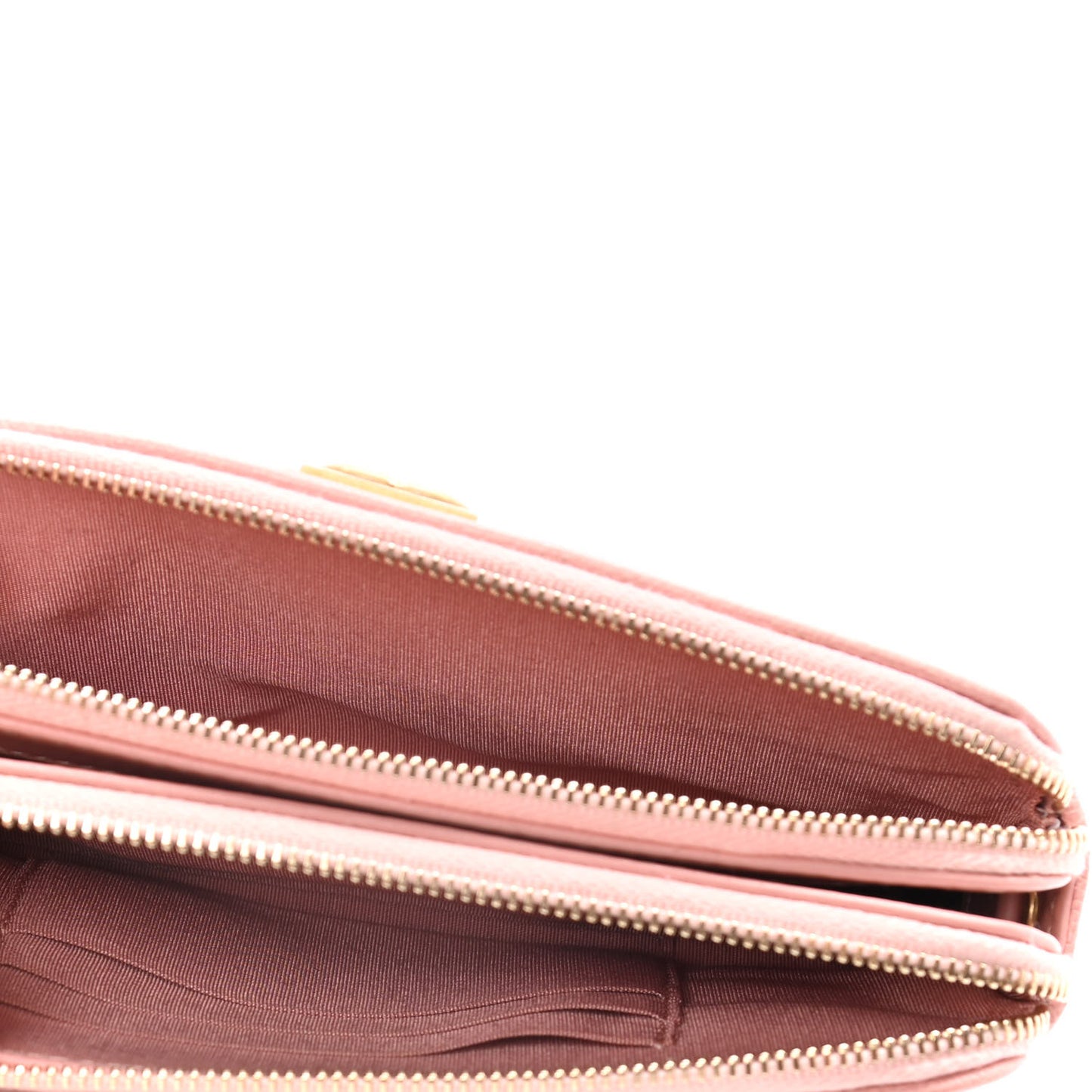 Caviar Quilted Small Boy Clutch With Chain Pink