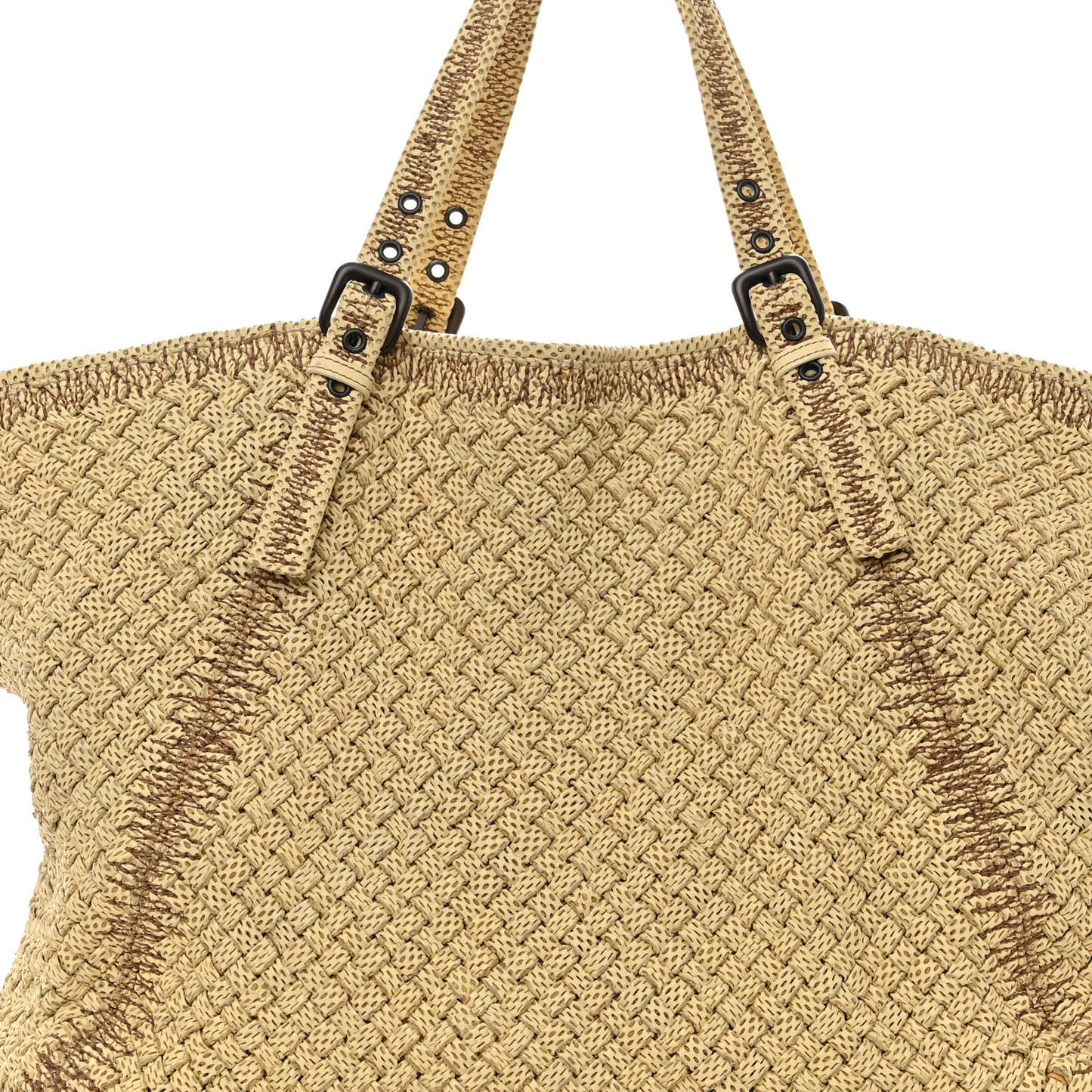 Perforated Intrecciato Tote Taupe