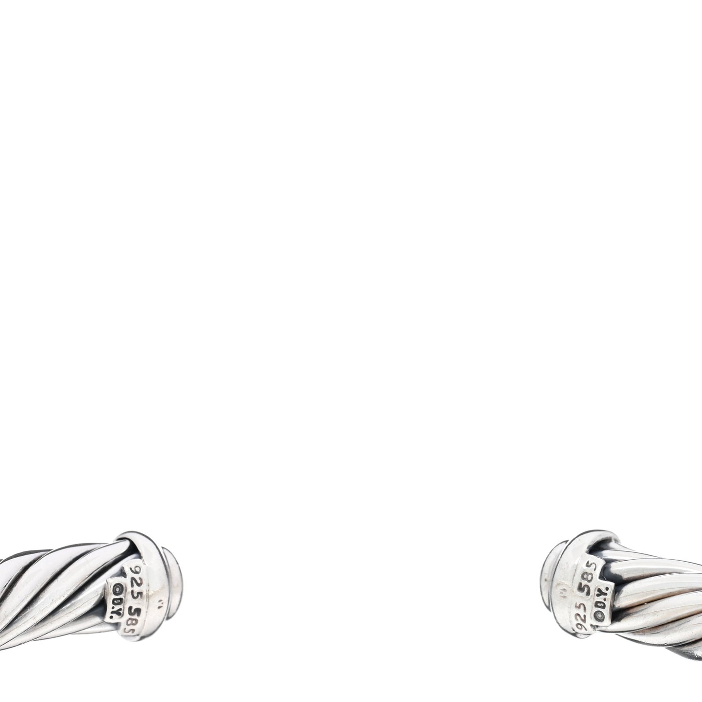 Sterling Silver 14K Yellow Gold 7mm Double X Cable Bracelet