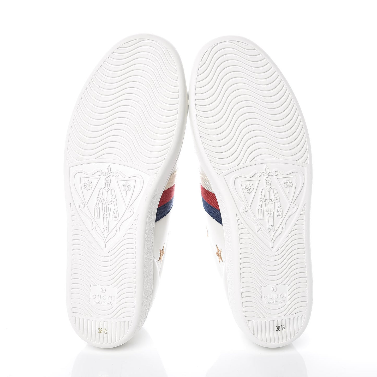 Calfskin Bee Star Embroidered Sylvie Web Ace Sneakers 38.5 White