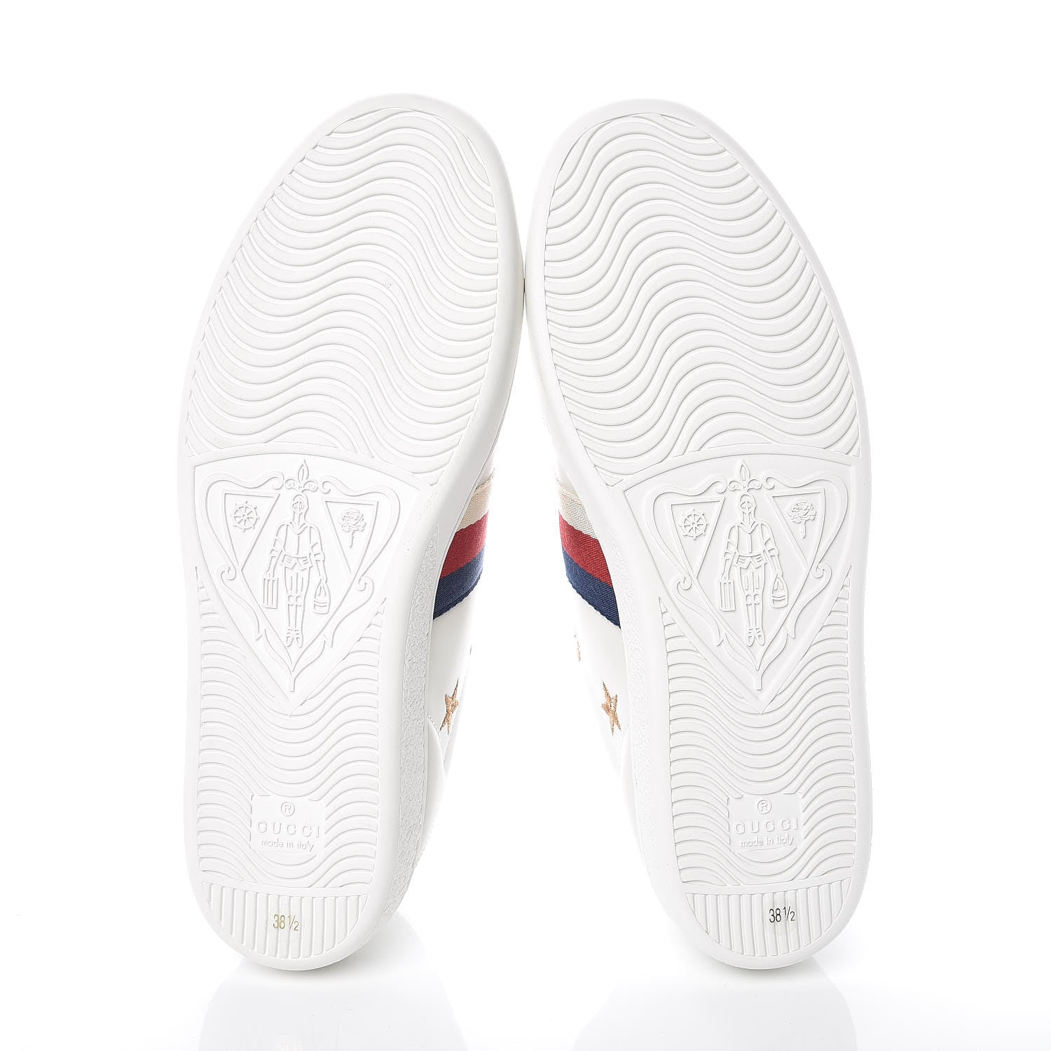 Gucci Calfskin Bee Star Embroidered Sylvie Web Ace Sneakers 38.5 White 5 of 9