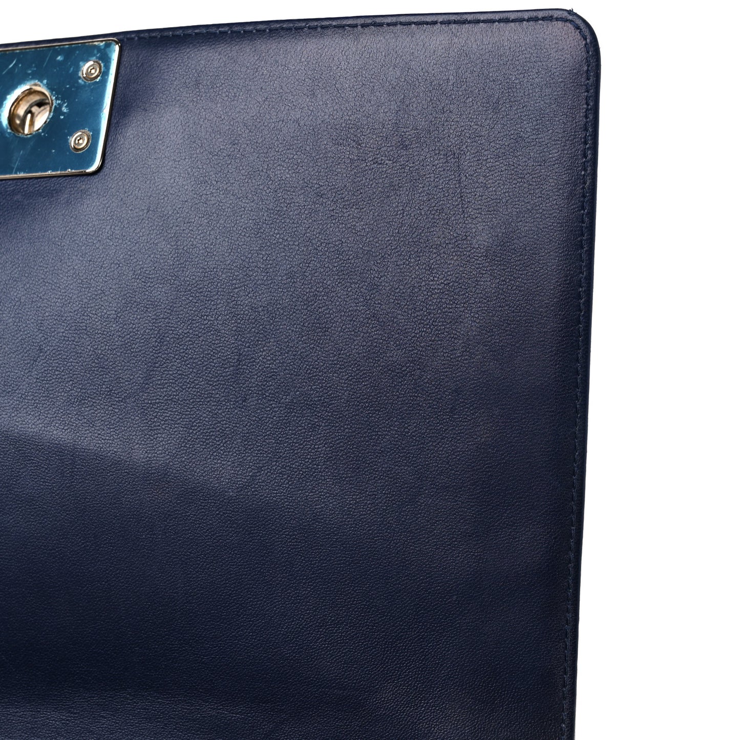 Lambskin Quilted New Medium Boy Flap Dark Blue