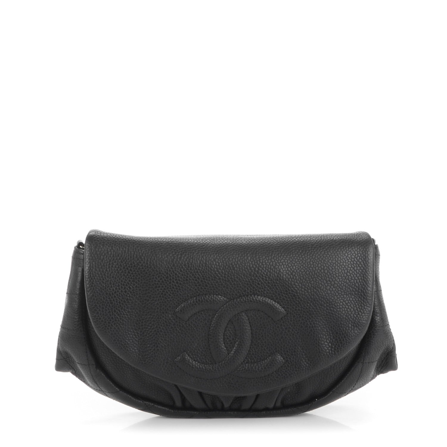 Chanel Caviar Half Moon Wallet On Chain WOC Black 1 of 8