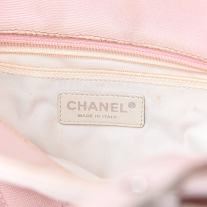Chanel Coated Canvas Quilted Small Paris Biarritz Tote Pink 6 of 25
