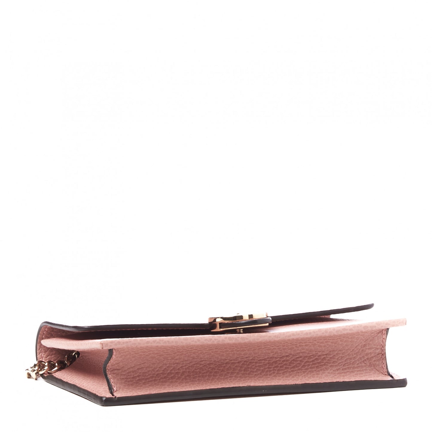 Dollar Calfskin Interlocking G Chain Wallet Soft Pink
