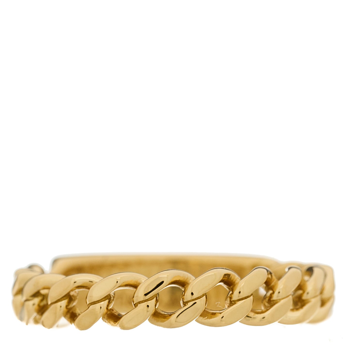 18K Yellow Gold Diamond Micro Link Ring 49 5