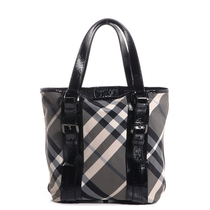 Burberry Nylon Beat Check Medium Victoria Tote Black 1 of 8