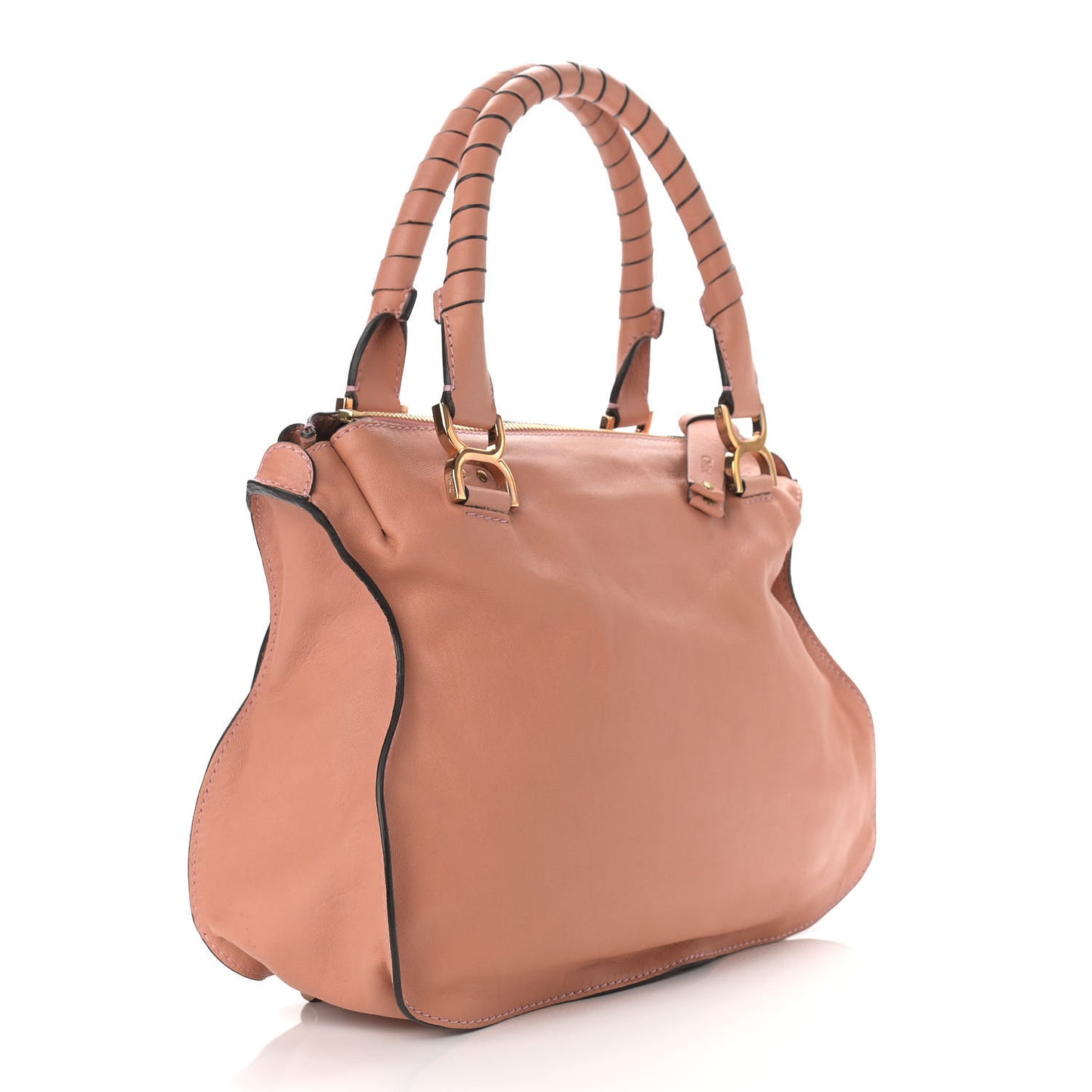 Calfskin Medium Marcie Satchel Peach Pink