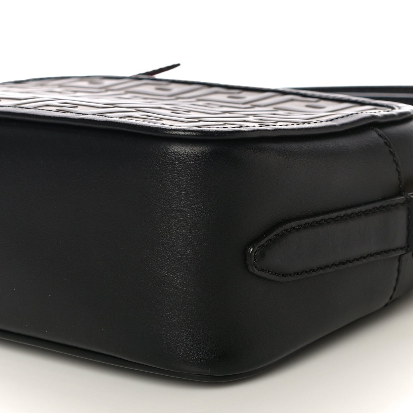 Vitello Century F is Fendi Bi-Color FF 1974 Embossed Camera Case Maya Black