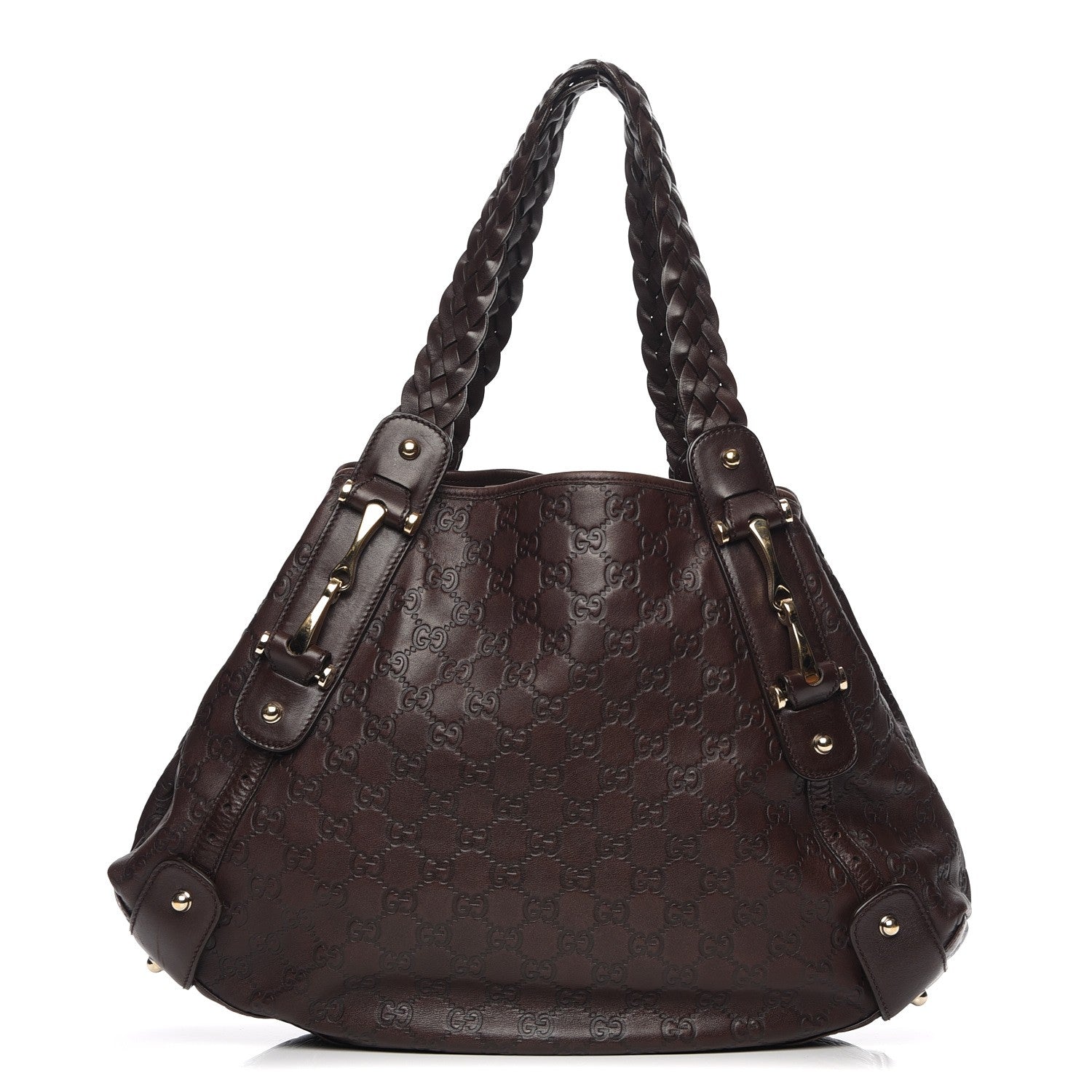 Gucci Guccissima Medium Pelham Shoulder Bag Dark Brown 1 of 9