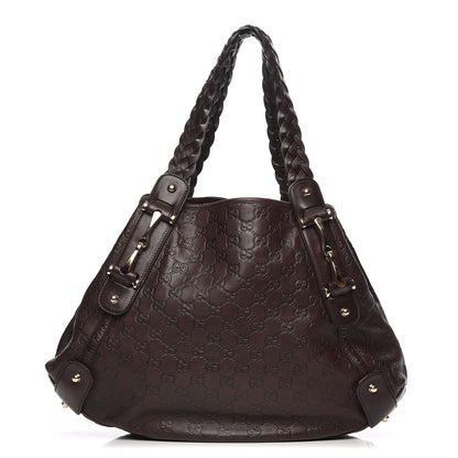 Gucci Guccissima Medium Pelham Shoulder Bag Dark Brown 1 of 9