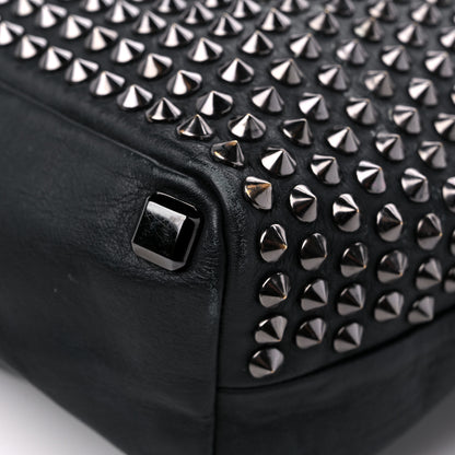 MCM Calfskin Studded Tote Black 8 of 15