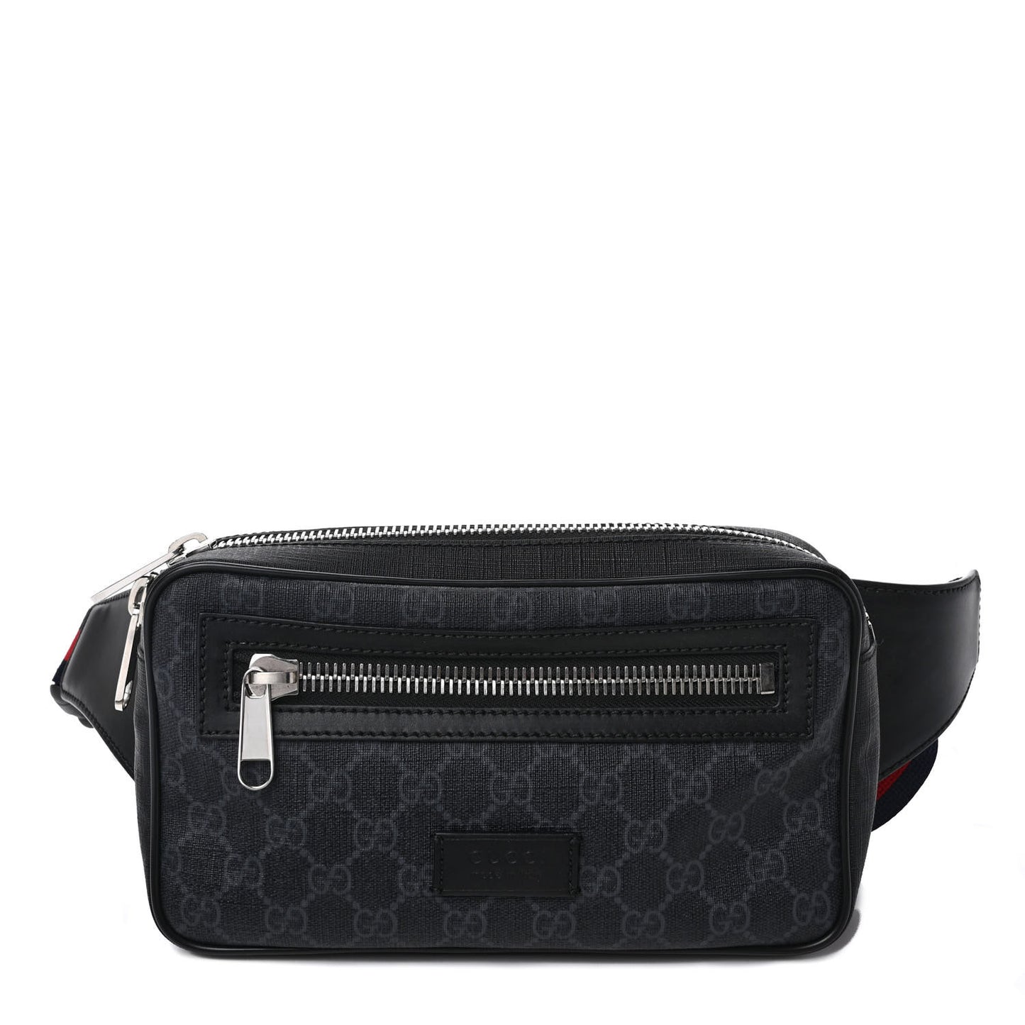 Soft GG Supreme Monogram Web Belt Bag Black Grey