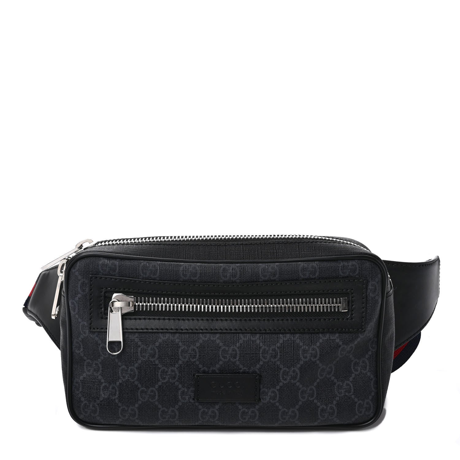 Gucci Soft GG Supreme Monogram Web Belt Bag Black Grey 1 of 9