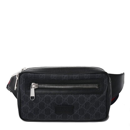 Gucci Soft GG Supreme Monogram Web Belt Bag Black Grey 1 of 9