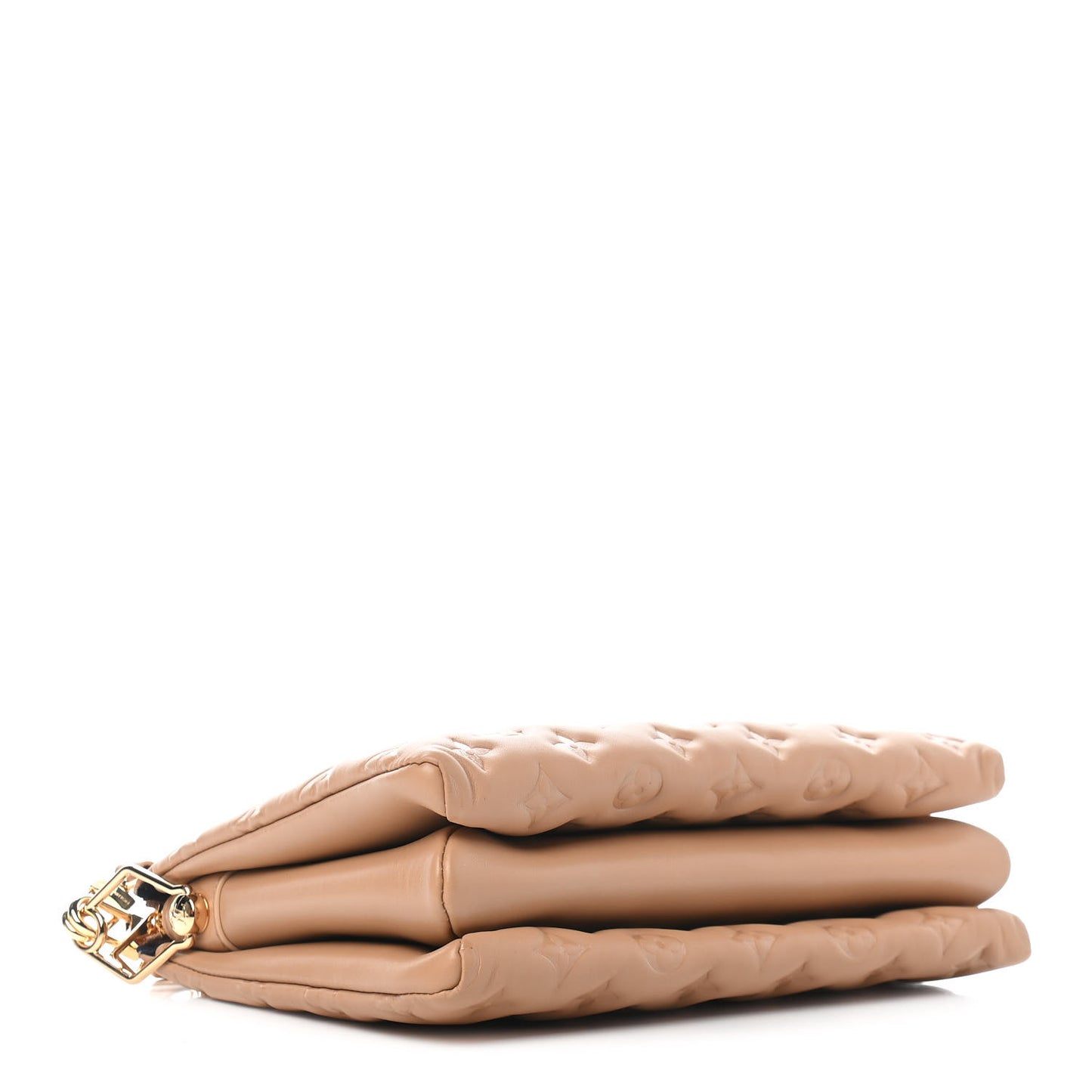 Lambskin Embossed Monogram Coussin PM Camel