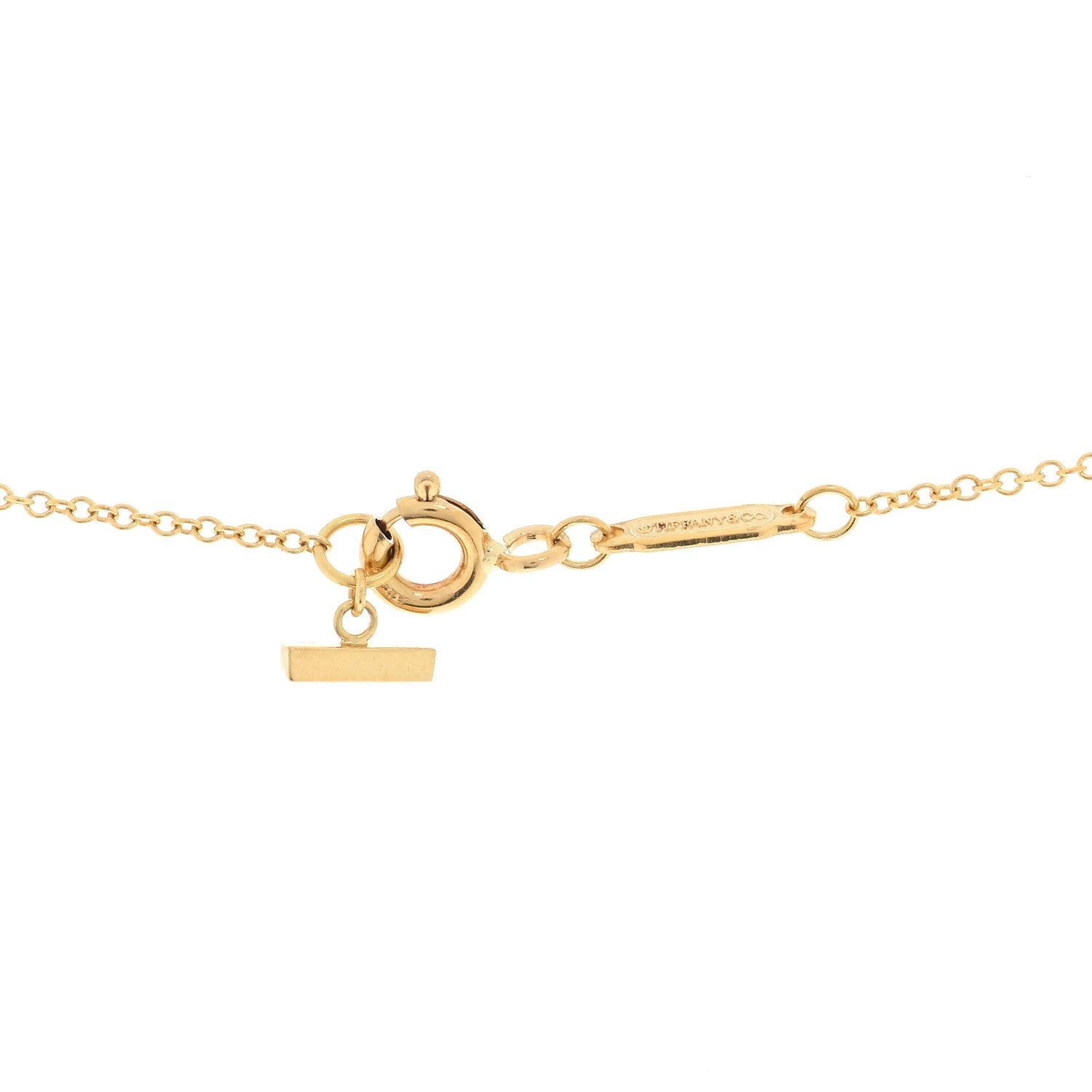 Tiffany 18K Yellow Gold Small T Smile Pendant Necklace 4 of 4
