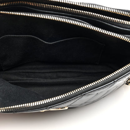 Chanel Patent Quilted Crown CC Double Zip Bag Black 7 of 12
