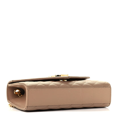 Saint Laurent Grain De Poudre Textured Mixed Matelasse Triquilt Small Monogram Satchel Cork 4 of 11