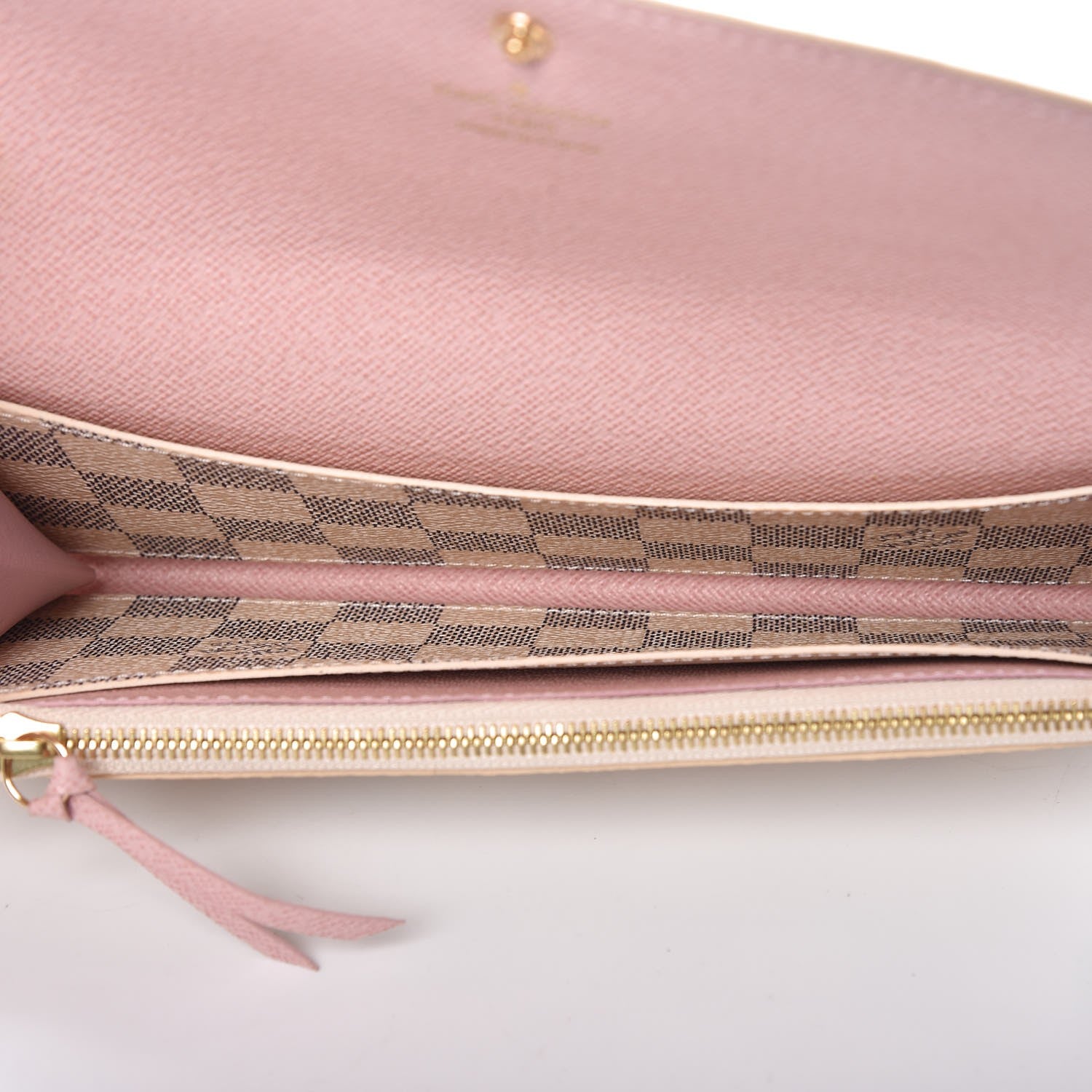 Louis Vuitton Damier Azur Emilie Wallet Rose Ballerine 5 of 7