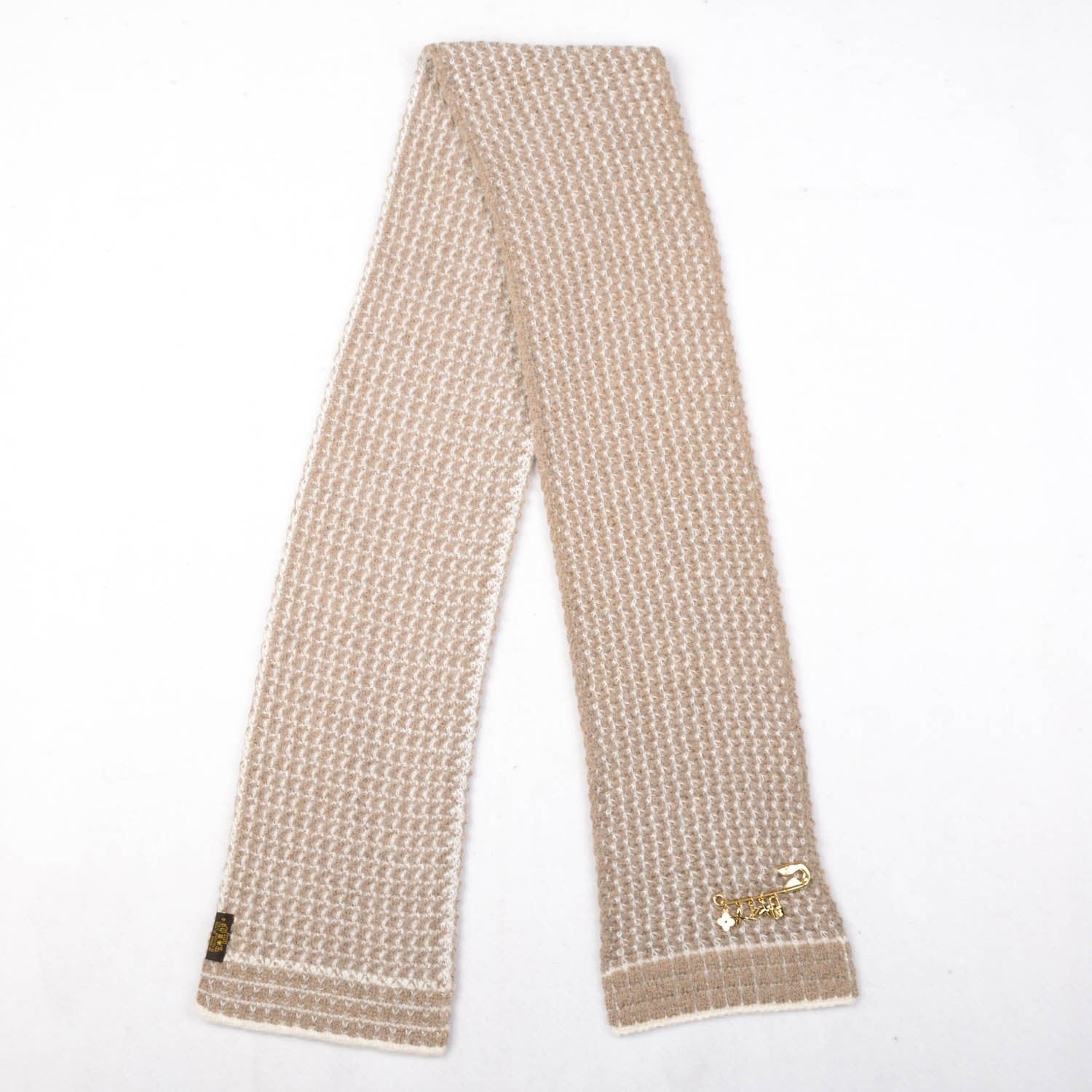 Louis Vuitton Mohair Wool Eleonor Scarf Beige 3 of 5
