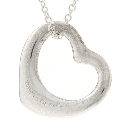 Tiffany Sterling Silver 22mm Elsa Peretti Open Heart Pendant Necklace 4 of 5
