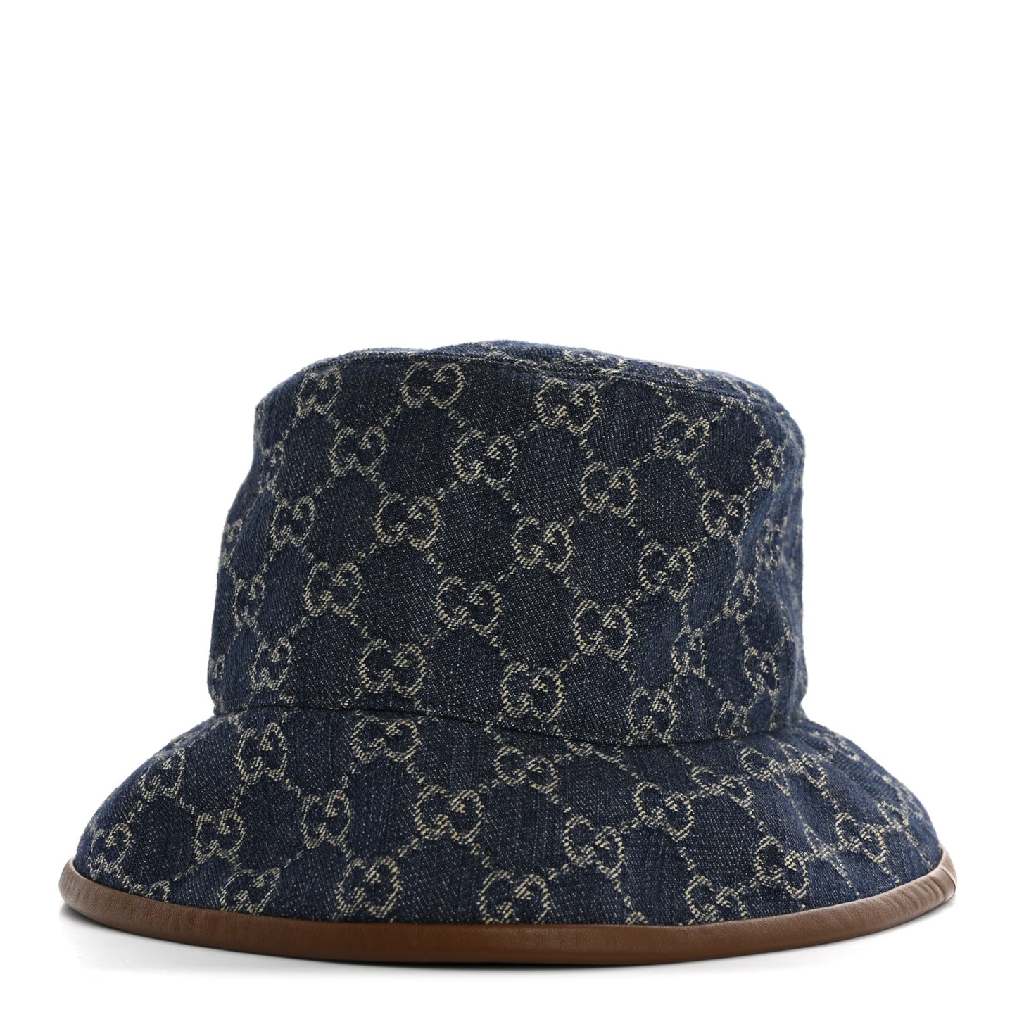 Washed Jacquard Denim Nappa GG Monogram Oscar Bucket Hat M Denim Cuir