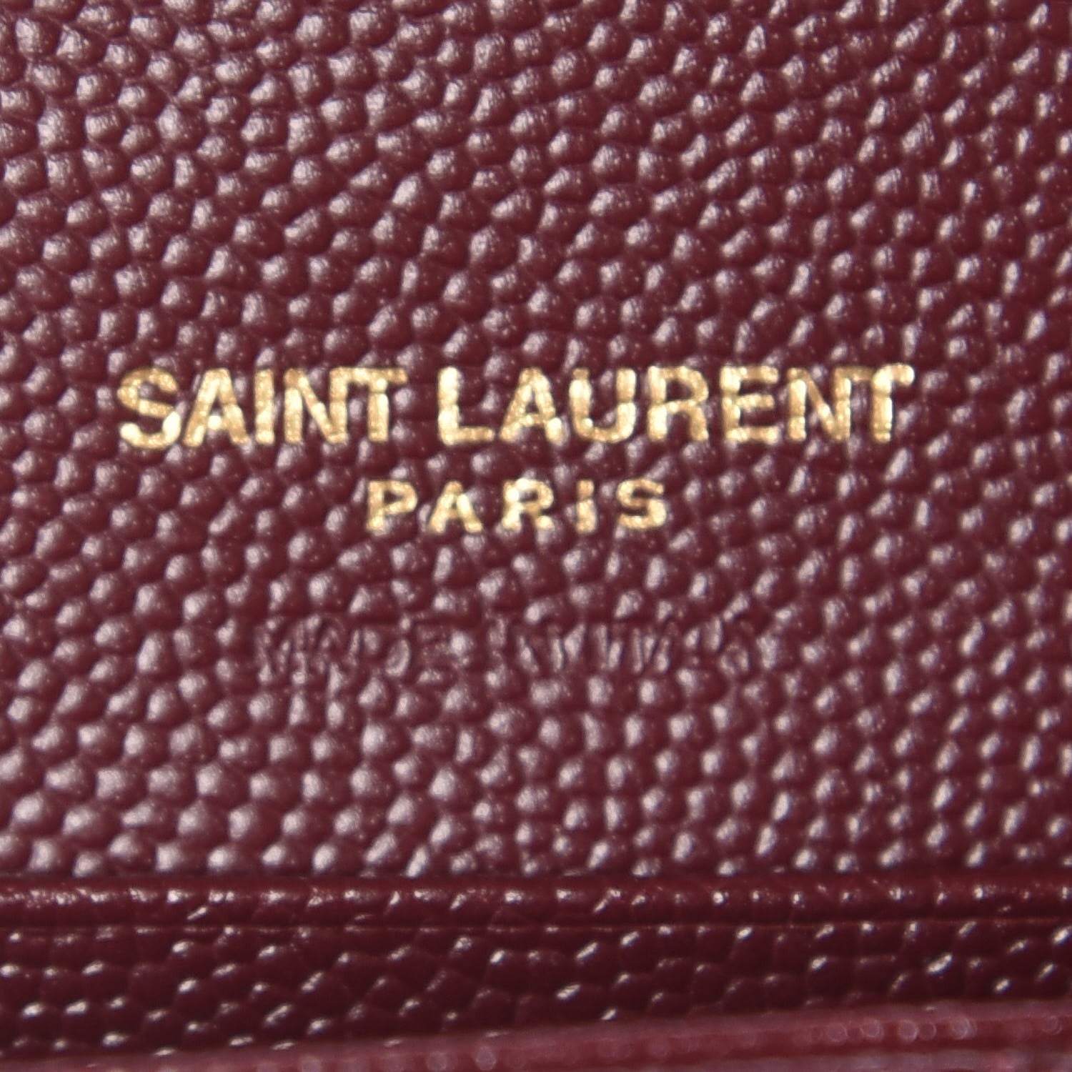 Saint Laurent Grain De Poudre Matelasse Chevron Small Monogram Envelope Wallet Bordeaux 6 of 8