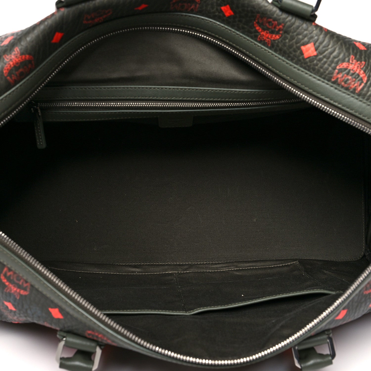 MCM Visetos Large Traveler Weekender Duffle Bag Winter Moss 5 of 12