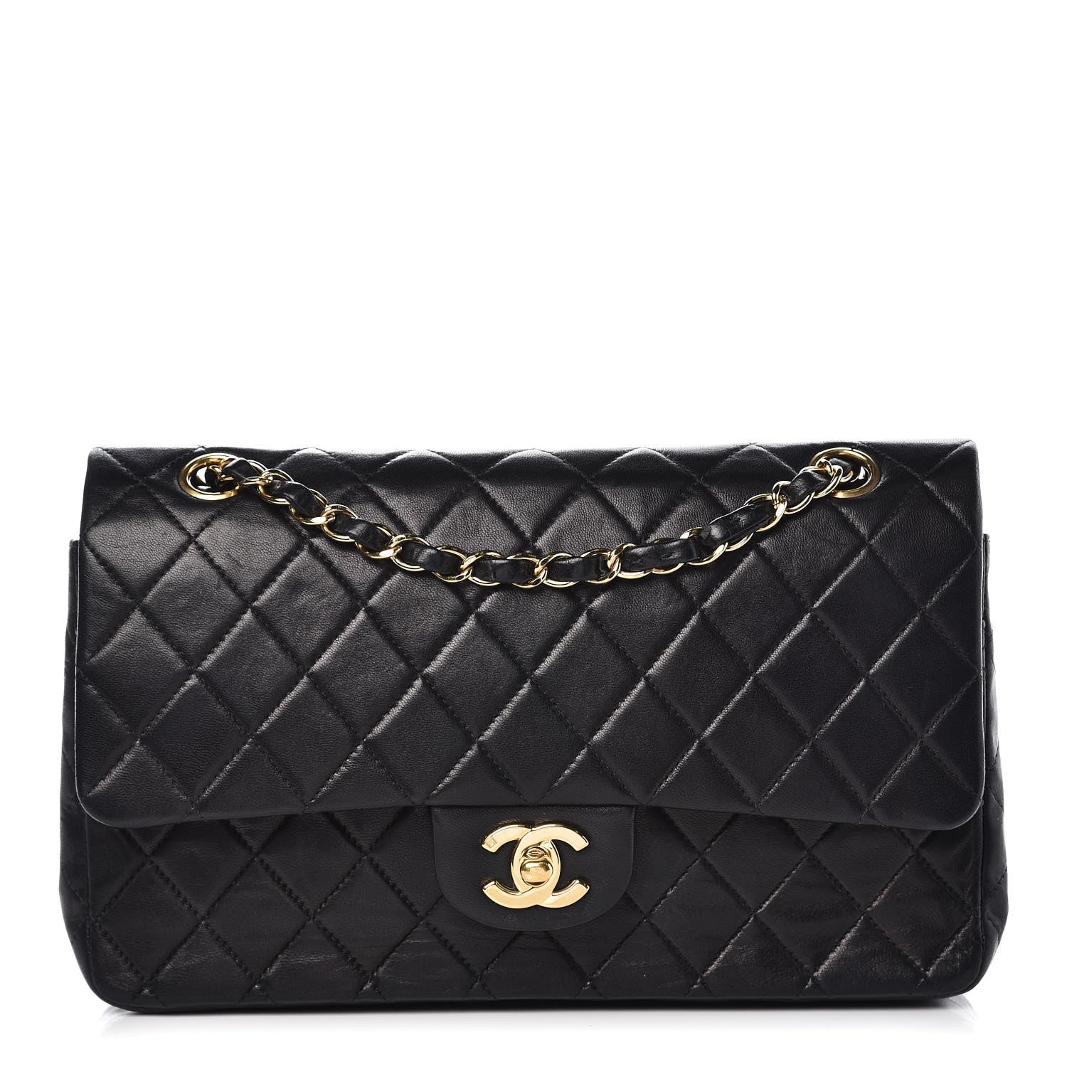 Chanel Lambskin Quilted Medium Double Flap Black 1 of 12