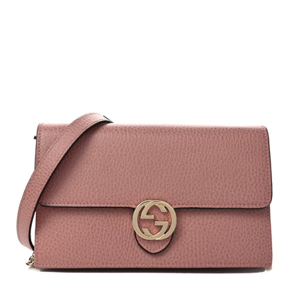 Gucci Dollar Calfskin Interlocking G Chain Wallet Soft Pink 1 of 9