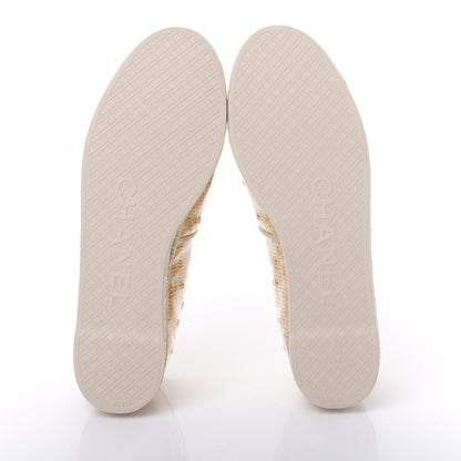 Chanel PVC Raffia CC Espadrilles 35 Beige 5 of 9