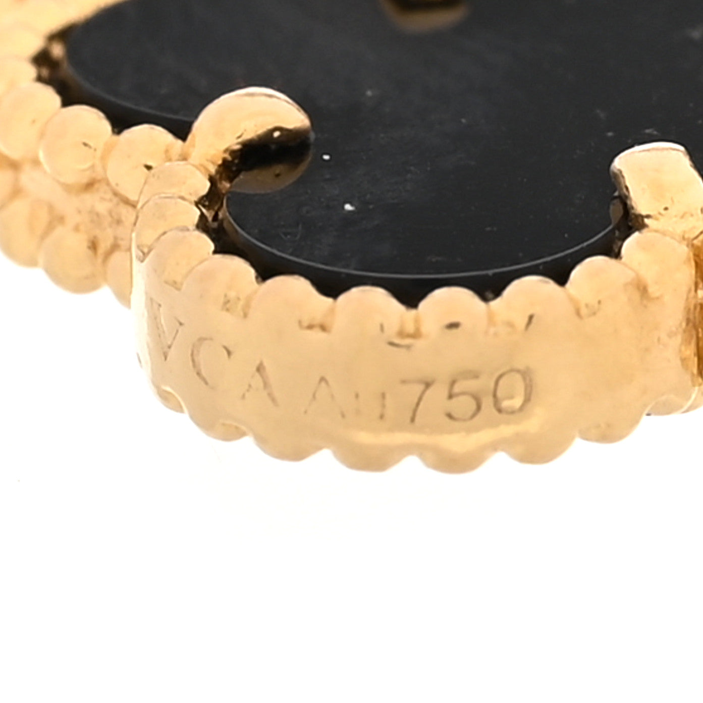 18K Yellow Gold Black Onyx 5 Motifs Vintage Alhambra Bracelet