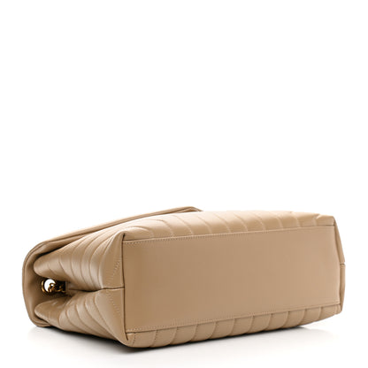 Saint Laurent Calfskin Y Quilted Monogram Medium Loulou Chain Satchel Dark Latte 4 of 11