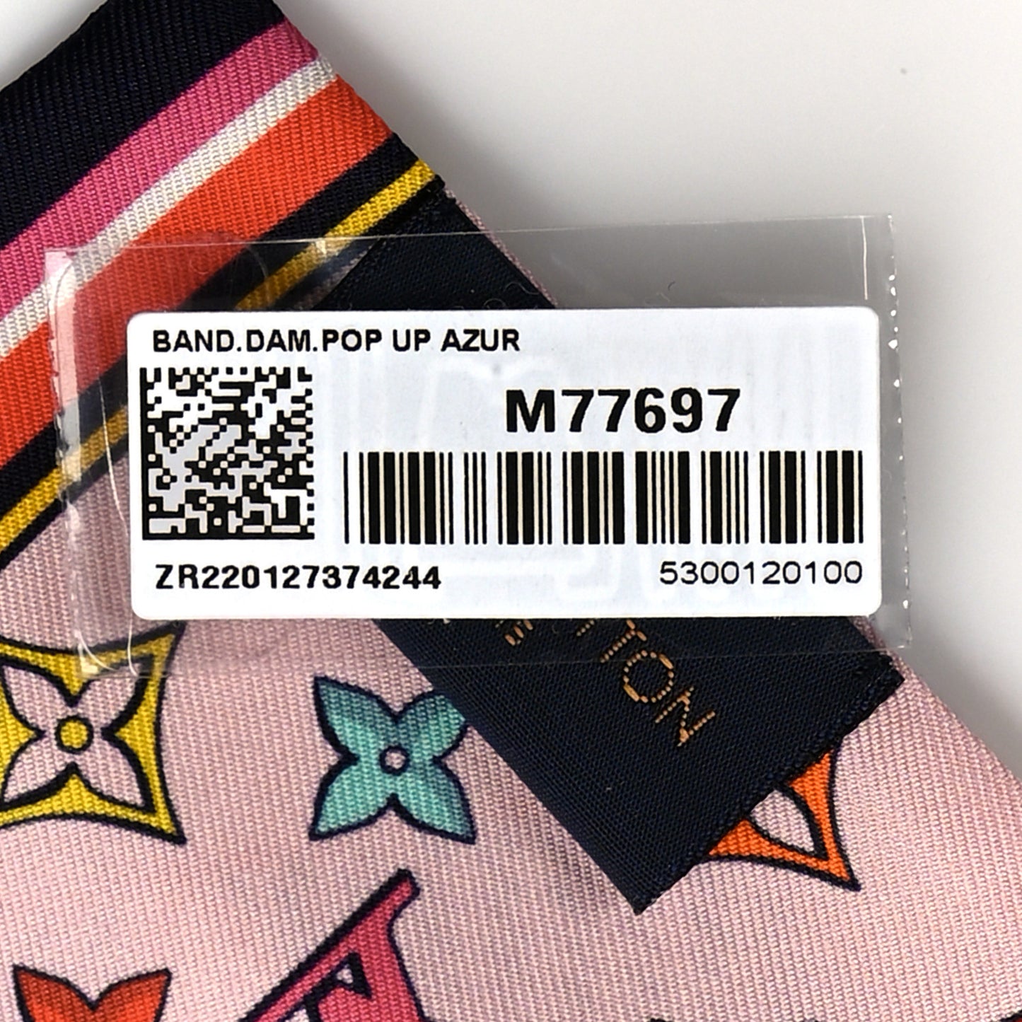 Silk Damier Pop Up Bandeau Azur