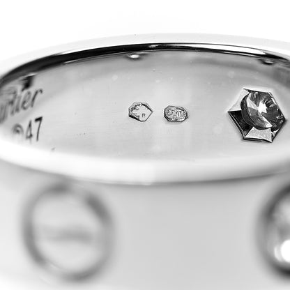 Cartier 18K White Gold 3 Diamond 5.5mm LOVE Ring 47 4 4 of 4