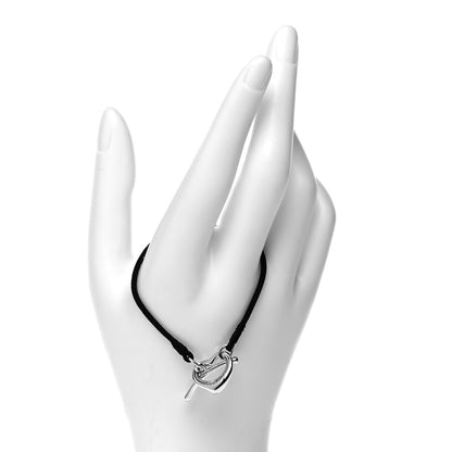 Tiffany Sterling Silver Elsa Peretti Open Heart Silk Cord Bracelet 2 of 4