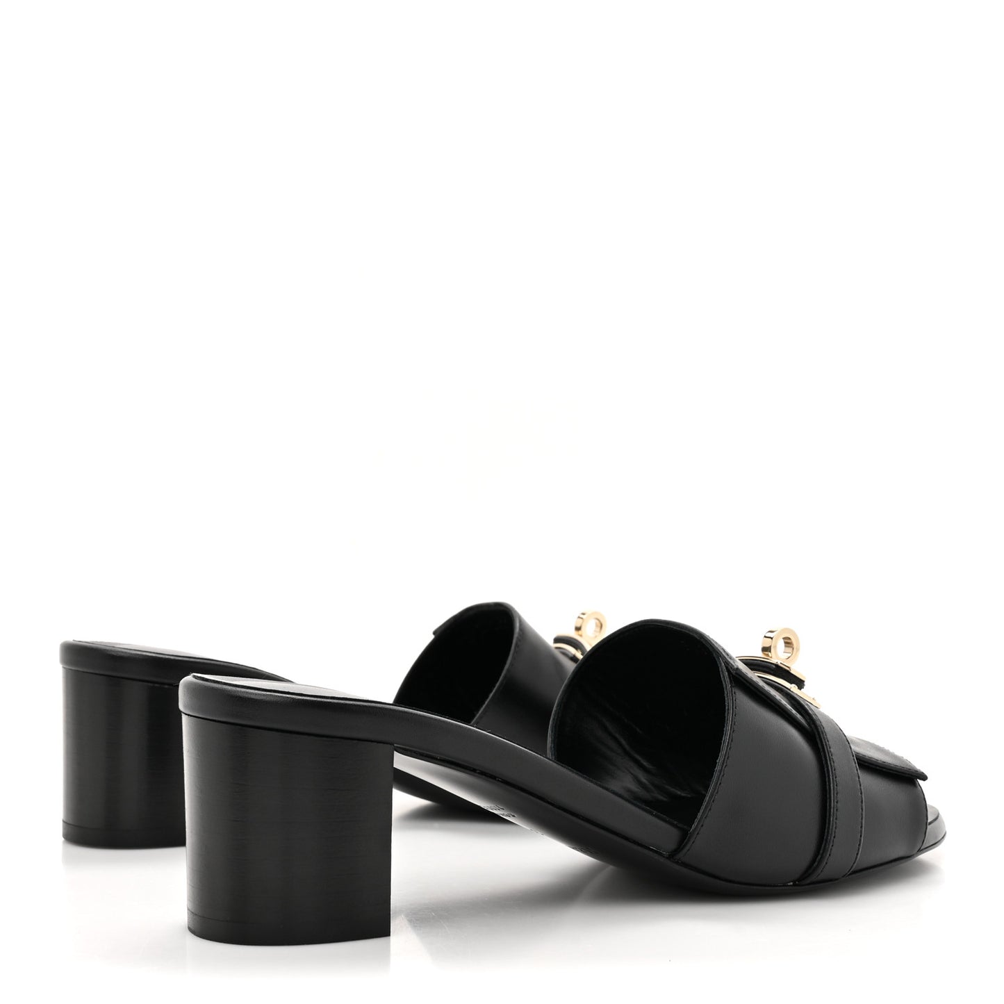 Calfskin Gigi 50 Sandals 37.5 Black