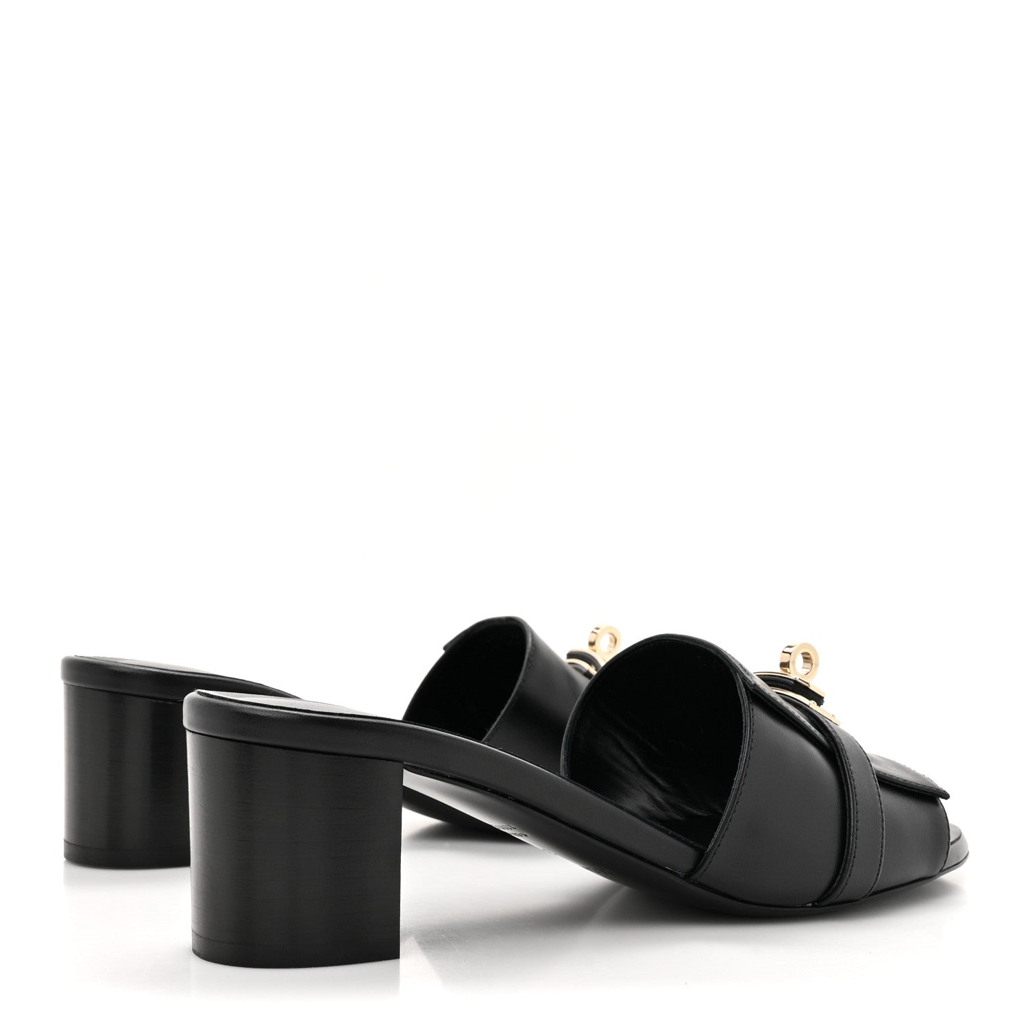 Hermes Calfskin Gigi 50 Sandals 37.5 Black 5 of 11