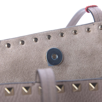 Valentino Garavani Grained Calfskin Rockstud Shoulder Tote Poudre 8 of 11
