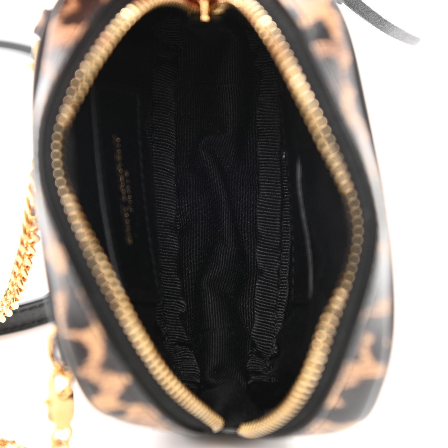 Saint Laurent Calfskin Heart Leopard Print Monogram Baby Lou Camera Bag Toffee 5 of 10