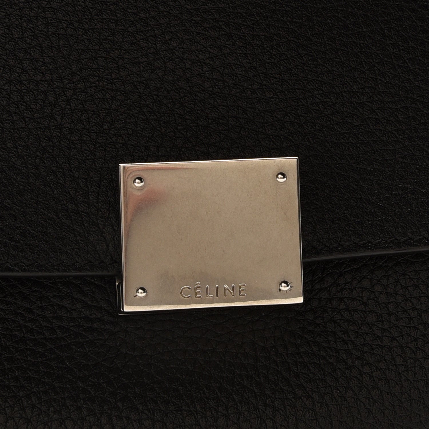 Celine Drummed Calfskin Suede Medium Trapeze Black 8 of 9