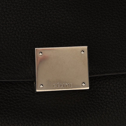 Celine Drummed Calfskin Suede Medium Trapeze Black 8 of 9